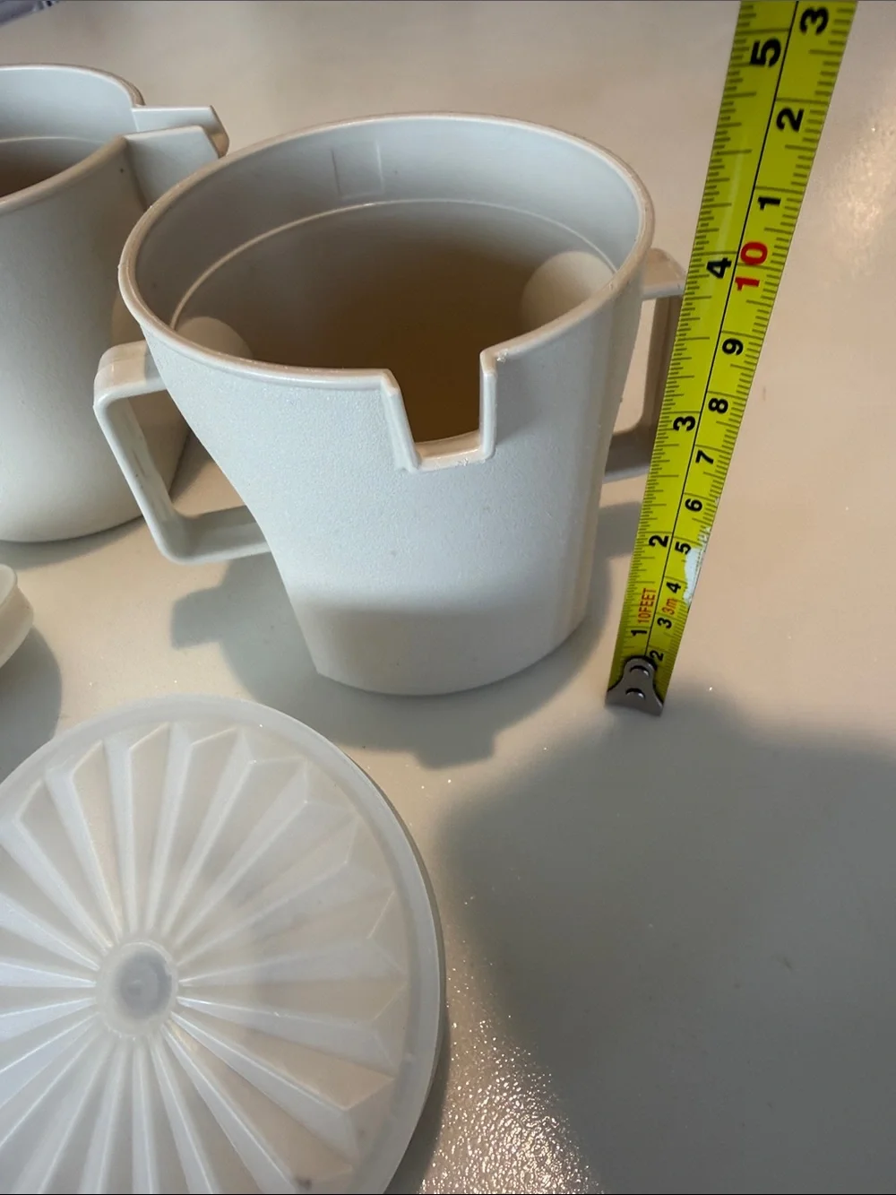 Vintage Tupperware Cream Ivory Sugar and Creamer Set with Lids
